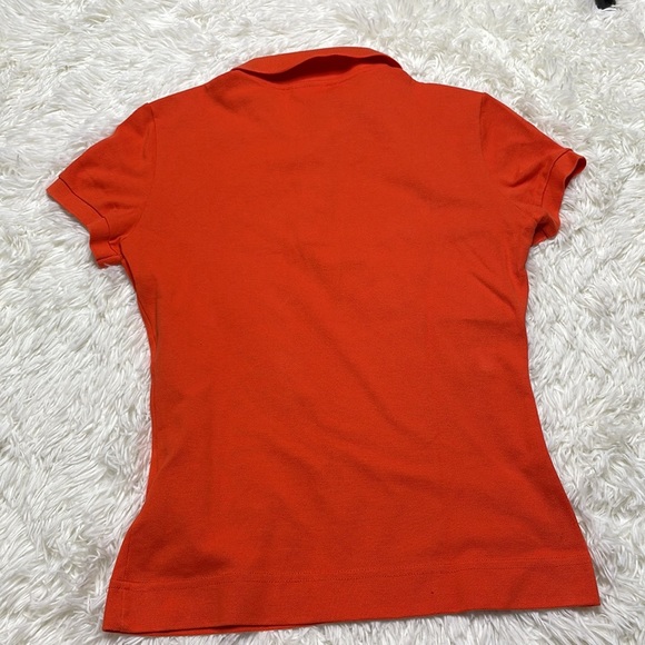Lacoste Rust Orange Preppy Polo Shirt 38 - Picture 5 of 6